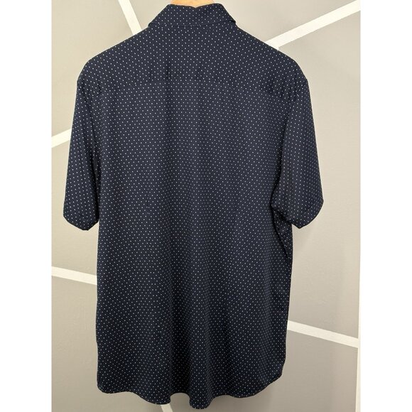 Mizzen + Main Spinnaker Button Down Short Sleeve Men’s XL Trim Navy Dot AOP - Picture 2 of 14